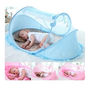<b>Baby</b> Crib Net Breathable <b>Baby</b> Crib <b>Tent</b> With Zipper Closure Foldable Storage Cotton Polyester Mesh (Blue) - Product Image 3