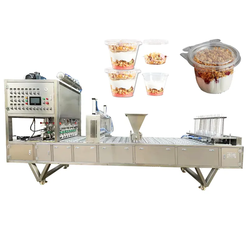 Máquinas de sellado de vasos de plástico para envasar alimentos Máquina selladora automática Tapa precortada Alimentos cocinados