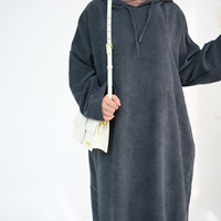 Abaya en velours côtelé à cordon de serrage, style Kaftan, grande taille, coupe ample et décontractée, tenue de prière musulmane pour femme, hiver, Turquie, vente en gros