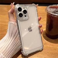 Coque de protection transparente haut de gamme en TPU et PC, anti-chute aux quatre coins, pour iPhone 16, 14, 13, 11 Pro Max (vente en gros)