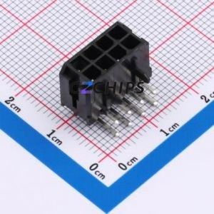 ZX-MX3.0-2-4PWZ Wire-to-Board Pin Header Bent Lead Through Hole,P=3mm Connector 2x4P 3mm Right Angle Insert Micro-Fit (MX 3.0) - Product Image 1