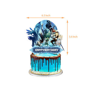 Joyeux anniversaire Cos jeu SHEN XIAO Wanderer enfants jouets Anime ballons fête décoration dessin animé cadeau gâteau drapeaux - Product Image 3