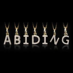 Usine de bijoux professionnels personnalisé A-Z breloques initiales petit Z pendentif collier or laboratoire cultivé diamant lettre pendentif - Product Image 5