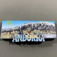 Aimants de réfrigérateur 3D Europe Andorre, souvenirs touristiques, collection d'autocollants, articles de décoration artisanaux