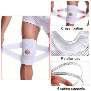 Genouillère avec deux stabilisateurs latéraux, genouillère avec rotule ouverte et sangles de fixation réglables en forme de V, genouillères médicales - Product Image 2