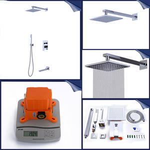 Grifo de Baño Comercial de Latón <span class=keywords><strong>S</strong></span>ólido con Barra Deslizante, Mezclador de Alta Presión, Sistema de Ducha Expuesto - Product Image 4