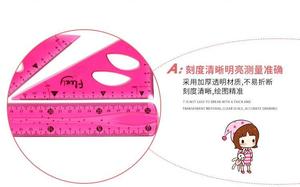 Juego de Geometría de Plástico Flexible de 4 Piezas, Incluye Reglas Rectas y Triangulares de 20 cm, Herramientas de Medición para Niñas - Product Image 4