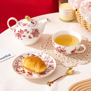 Creative Floral Mother-Daughter Bone China Teapot <strong>Set</strong> Light Luxury Retro Design Portable Ceramic <strong>Coffee</strong> Tea <strong>Set</strong> Wholesale <strong>Gift</strong> - Product Image 3