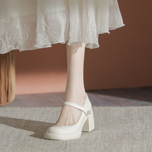 Nouvelles Chaussures Mary Jane de Mariée Style Français Printemps-Été-Automne 2026, Rétro Britannique, à Semelle Épaisse, en Cuir, Plates et Élégantes à Talon Haut - Product Image 2