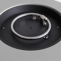 Table de foyer extérieur personnalisée en GFRC avec brûleur à gaz propane en acier inoxydable pour jardin et resort