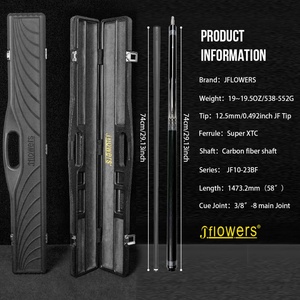 ไม้คิวคาร์บอนไฟเบอร์ Jflowers JF10-23BF หุ้มหนัง ขนาด 12.5 มม. ไม้คิวบิลเลียดแบบ Low Deflection พร้อมชุดเคส - Product Image 4