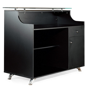 Comptoir de caisse Dongpin Beauty avec rangement, en bois et verre trempé, pour magasin ou réception. - Product Image 2