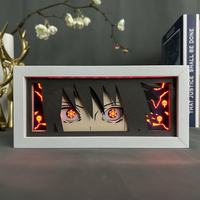 Boîte à lumière LED Anime de haute qualité 26x10x5cm, sculpture sur papier 3D, design personnalisé, lampe de nuit USB pour la décoration de la chambre et du bureau
