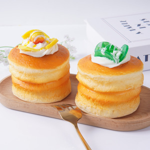 Simulated fruit honey crepe cake quick <b>rebound</b> squeeze decompression toy fake cake home decoration refrigerator magnet - Product Image 2