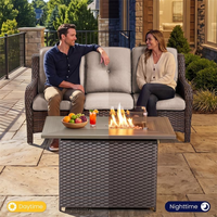 Ensemble de meubles de patio en osier, ensemble de conversation en rotin d'extérieur, chaises pivotantes et à bascule pour jardin et terrasse
