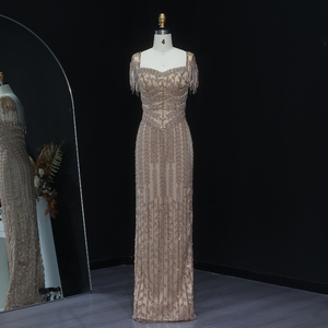 Vestido de Noche Sharon Said SS712 Plata Recto Lujoso Rosa Árabe Saudí para Mujeres Bodas Elegantes Fiestas Formales al Por Mayor - Product Image 2