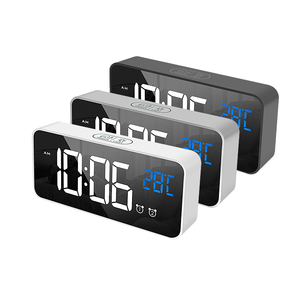 Sveglia <span class=keywords><strong>grande</strong></span> display digitale a led portatile moderno <span class=keywords><strong>orologio</strong></span> a <span class=keywords><strong>specchio</strong></span> a batteria - Product Image 5