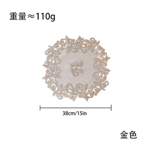 Set de table rond rétro avec bordure en dentelle, isolant thermique, pour la décoration de la salle à manger - Product Image 5