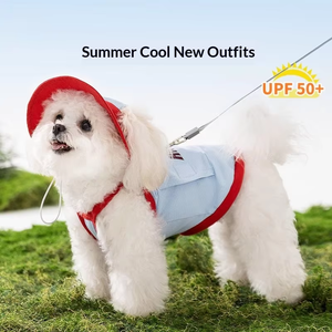 Rompi Sweater Minimalis untuk Anjing, Pakaian Hewan Peliharaan Kasual, Sejuk, dan Bernapas, Rompi Pendingin dengan Kantong Es yang Dapat Disesuaikan - Product Image 1