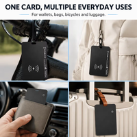 Traceur de localisation de type carte de crédit en plastique certifié MFi avec recharge sans fil et suivi en temps réel, mini localisateur de cartes Air Tag pour iOS