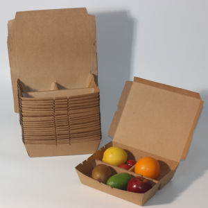 Scatole Bento monouso a 3 scomparti <span class=keywords><strong>in</strong></span> carta Kraft con chiusura a linguetta cartelle per servire cibo caldo/freddo per feste di ristoranti - Product Image 5