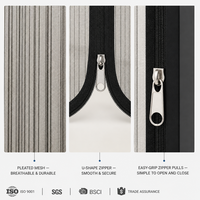Moustiquaire de porte zippée moderne personnalisable, rideau en maille plissée en U, anti-insectes, imperméable, pour salle de bain et hôtel