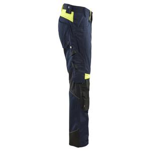 BLAKLADER - 155618608633D104 Pantalon sans poches à clous Bleu marine foncé/Jaune haute visibilité-PANTALON DE TRAVAIL EAN 7330509921449 - Product Image 4