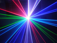 Projecteur laser de scène RVB pleine couleur 5-6W avec animation, indice de protection IP33, en alliage d'aluminium thermolaqué, contrôle ILDA DMX512 via application, intensité variable, pour DJ