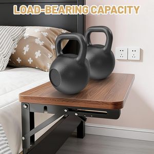 Table de chevet pliable à suspendre au lit, étagère de lit en bois à suspendre, table de chevet, essentiels pour les étudiants en dortoir - Product Image 5