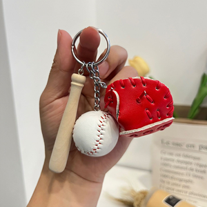Llavero de bate de béisbol al por mayor, llavero deportivo de aleación metálica con mini accesorios de guante de béisbol para niños, niñas, aficionados a equipos, fiestas y atletas - Product Image 3