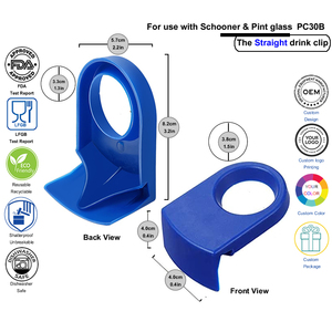 Accesorios de Bar, Clip para Cerveza de Plástico Azul de Grado Alimenticio, Clip para Margarita para Vaso de Margarita con Logotipo Personalizado - Product Image 5