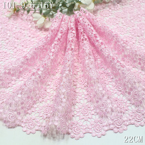 Nuovo stile del produttore eco-friendly pizzo in poliestere 100% 20cm nero rosa Guipure ricamato pizzo per il cucito di abbigliamento - Product Image 6