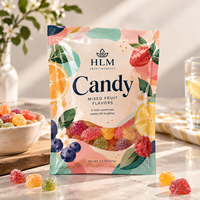 Sachets personnalisés imprimés à trois soudures pour bonbons, emballages de confiserie, sacs d'emballage de marque pour la vente au détail