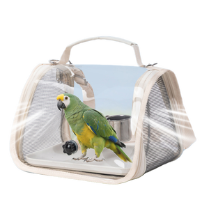 Portagabbia da viaggio portatile piccolo uccello con posatoio in piedi e comodo tappetino pieghevole porta gabbia da viaggio per piccolo uccello - Product Image 2