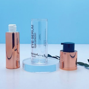 Custom Luxury Rose Gold Double Wall Cosmetics Cream Serum Rotary Airless Lotion <b>Pump</b> <b>Bottle</b> Refillable 15 30 50ml - Product Image 2