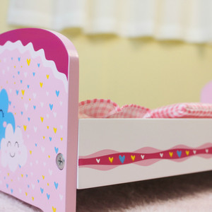 <span class=keywords><strong>Lit</strong></span> de poupée jouet rose en bois Weifu nouveau design meubles de poupée berceau à bascule <span class=keywords><strong>lit</strong></span> de poupée pour filles cadeaux - Product Image 3