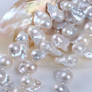 Perles d'eau douce blanches Zhuji de 18 mm pour bracelet DIY, perles d'imitation de couleur ballon à trou de 14-18 mm, perles d'eau douce naturelles - Product Image 3