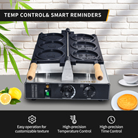 Pembuat Waffle Koin Stainless Steel Komersial 110 220V dengan Kontrol Suhu & Waktu untuk Restoran, Toko Roti, Kedai Makanan Ringan & Penggunaan Keluarga