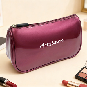 Trousse <span class=keywords><strong>de</strong></span> Maquillage en Cuir Verni Brillant Écologique pour Esthétique Y2K, Pochette Cosmétique <span class=keywords><strong>de</strong></span> Voyage Imperméable, Sac <span class=keywords><strong>de</strong></span> Toilette en Gros - Product Image 2
