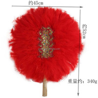 Éventails en Plumes de Danse Africaine Luxueux, Faits Main en Dentelle