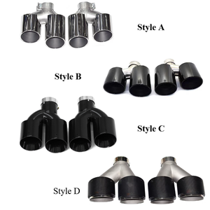Puntas de escape de coche SYPES para 2017 + <span class=keywords><strong>Alfa</strong></span> Romeo Giulia Base Sedan 4 puertas arriba puntas de silenciador de boquilla doble de fibra de carbono de acero inoxidable - Product Image 1