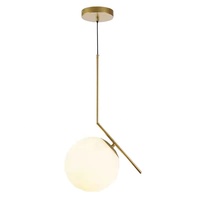 Nordic light luxe en laiton boule de verre restaurant bar Creative chambre lustre de chevet