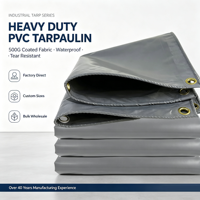 Bâche en PVC robuste 500 GSM avec revêtement anti-couteau, imperméable et résistante à l'usure, pour abri et couverture de cargaison en extérieur