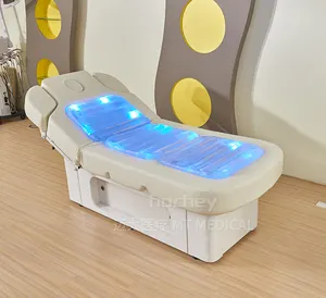 Hochey 4 motors electric operation 5 colors Light therapy Water heating deep warming massage table for beauty spa clinic beauty
