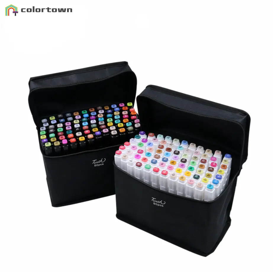 Set di cinque pennarelli Touch a 80 colori set di pennarelli permanenti professionali a base alcolica