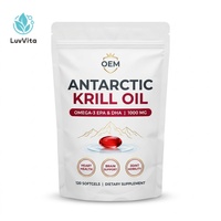 LUVVITA OEM/ODM Marque Privée Huile de Krill Antarktique Végétalienne en Gélules Souples Oméga 3 Complément Alimentaire Gélules de Krill