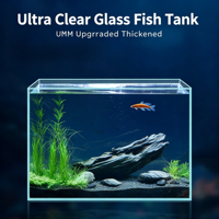USMILEPET Aquarium en verre pour poissons et tortues, réservoir de jardinage paysager, aquarium domestique pour poissons et tortues