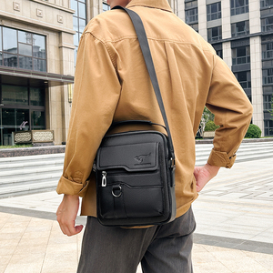 Bolsa Transversal de Couro Multifuncional Antifurto Unissex para Homens, Personalização de Logo, Impermeável, Bolsa de Peito Esportiva Masculina - Product Image 6