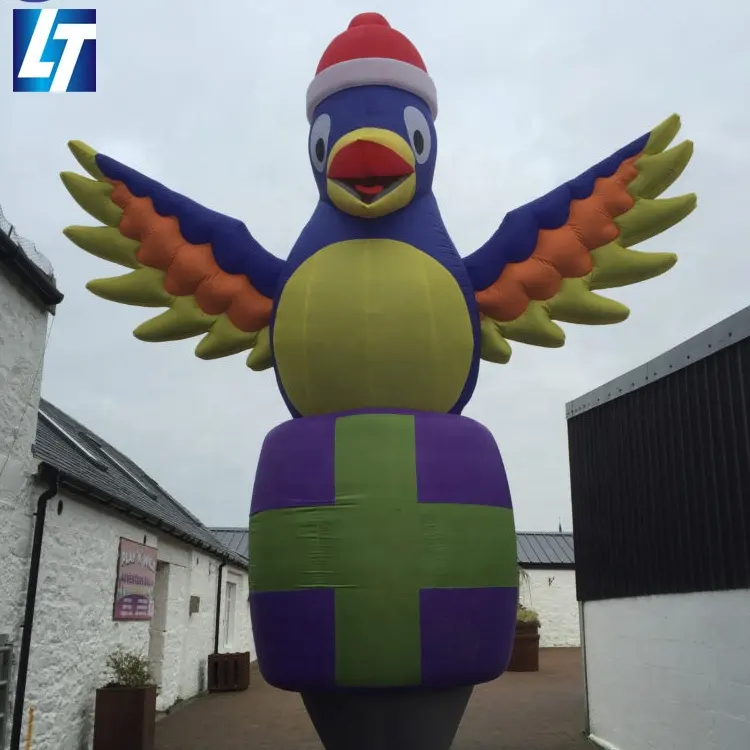 विशालकाय बिग जयकार inflatable विज्ञापन के लिए उपहार puffin पक्षी के साथ उड़ता