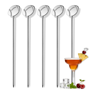 Piques à <span class=keywords><strong>cocktail</strong></span> rugby 2026 <span class=keywords><strong>de</strong></span> 4,7 pouces en acier inoxydable réutilisables pour apéritifs, sandwichs, brochettes <span class=keywords><strong>de</strong></span> fruits, piques à martini - Product Image 1